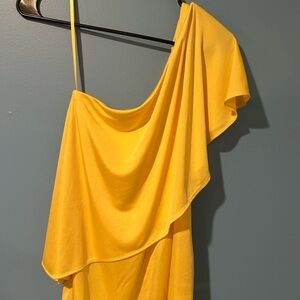 WHBM Yellow One-Shoulder Top